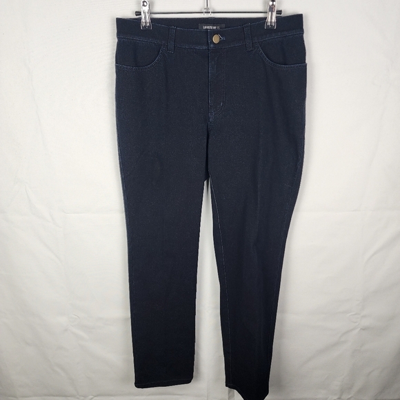 Lafayette 148 High Waist Dark Wash Straight Leg Jeans Size 6 - Picture 1 of 6